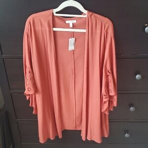 NWT Maurices Terracotta Open Front Kimono
